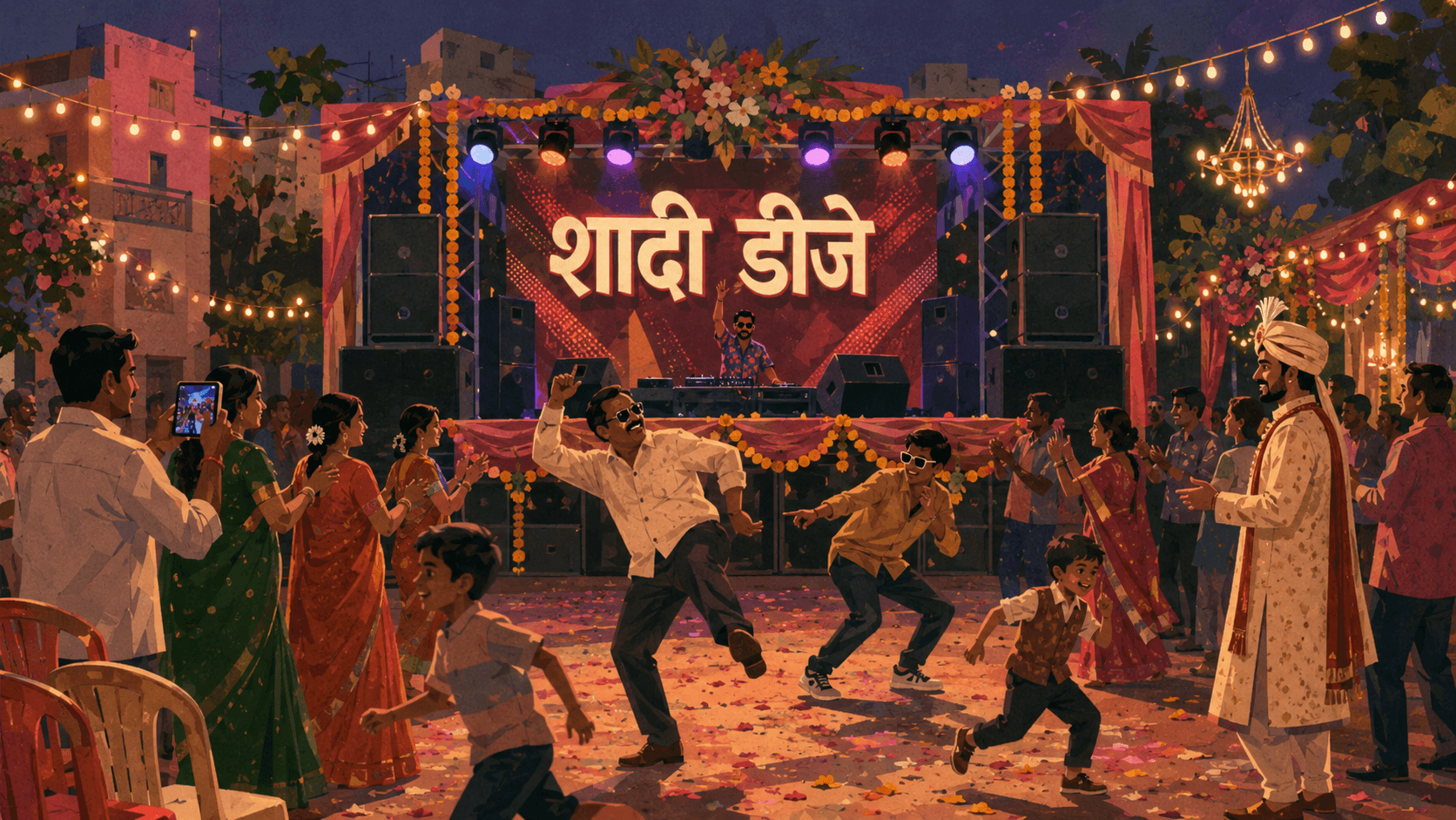 Shaadi DJ Indian Wedding Illustration